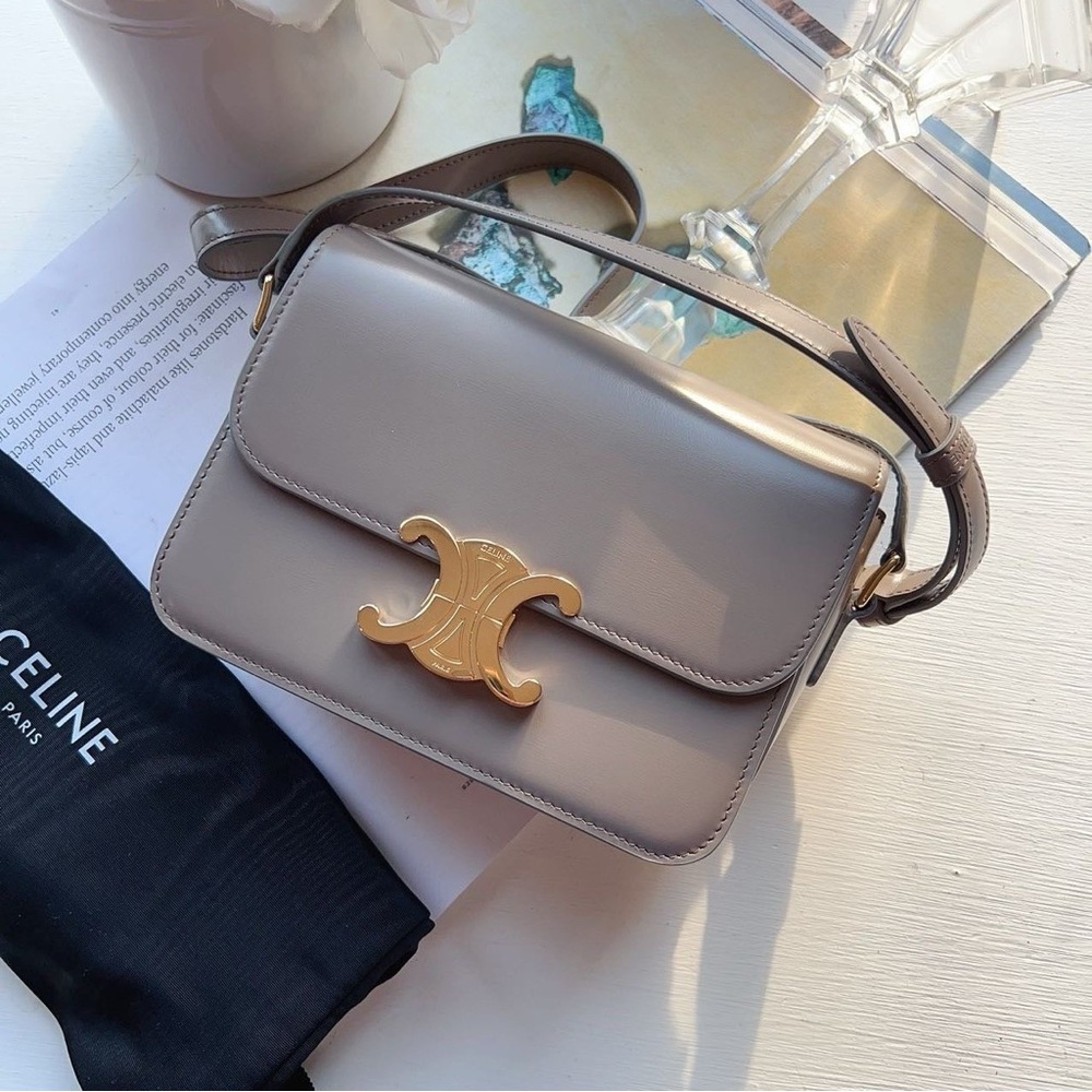 Celine Teen Triomphe Crossbody Bag Grey - Picture 1 of 8